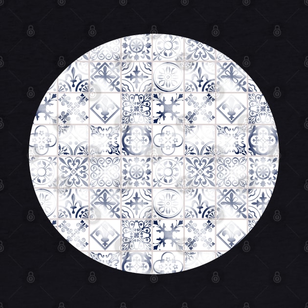 Indigo Moroccan Pattern (Decorative Border) by The Ministry of Fashion Prints